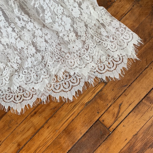 Dresses & Skirts - NWT Beautiful Sheer Ivory Eyelash Lace Gown